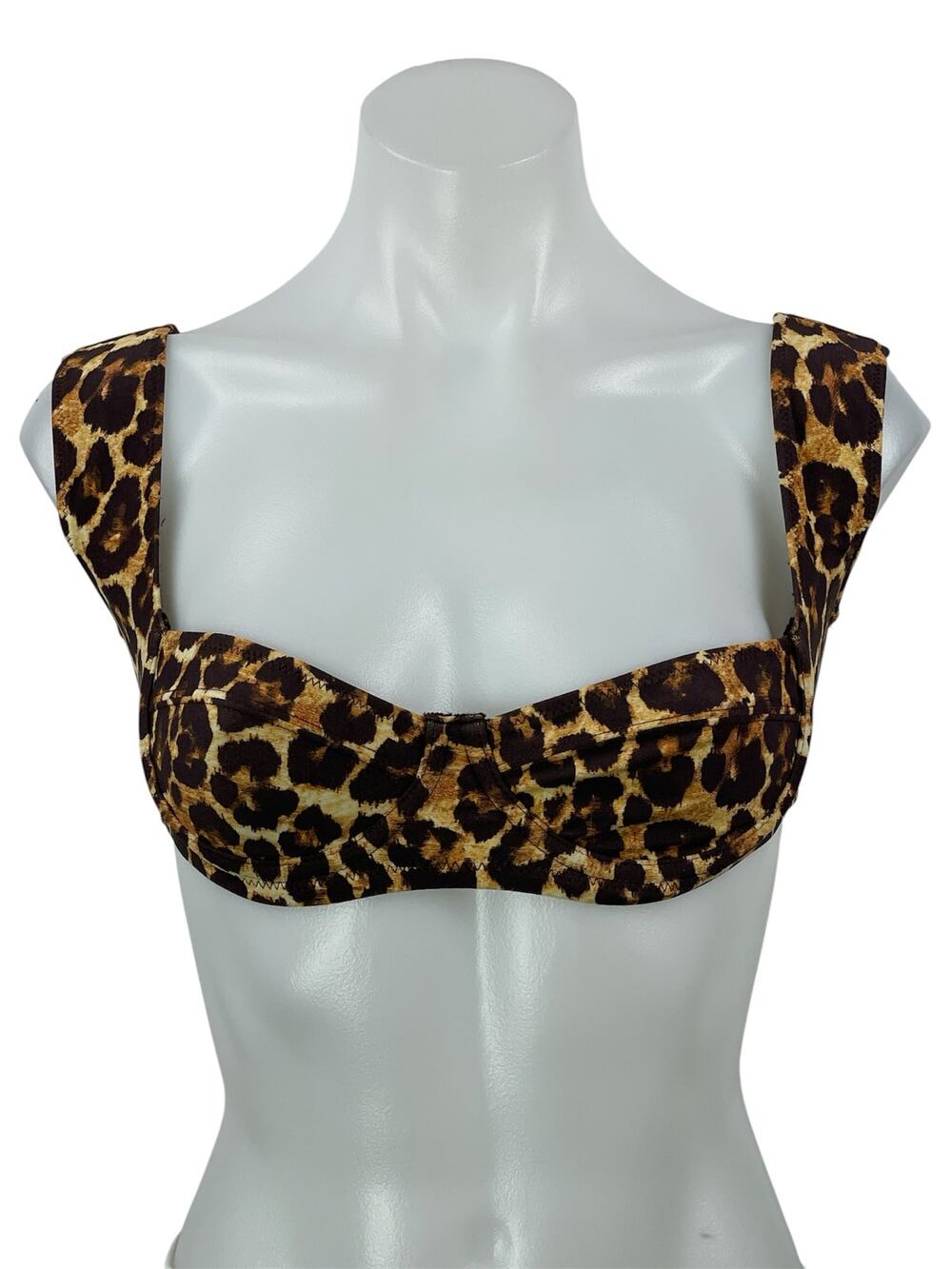Tropic Of C South Pacific Brown Black Sleeveless Underwire Swimwear Bikini Top S
